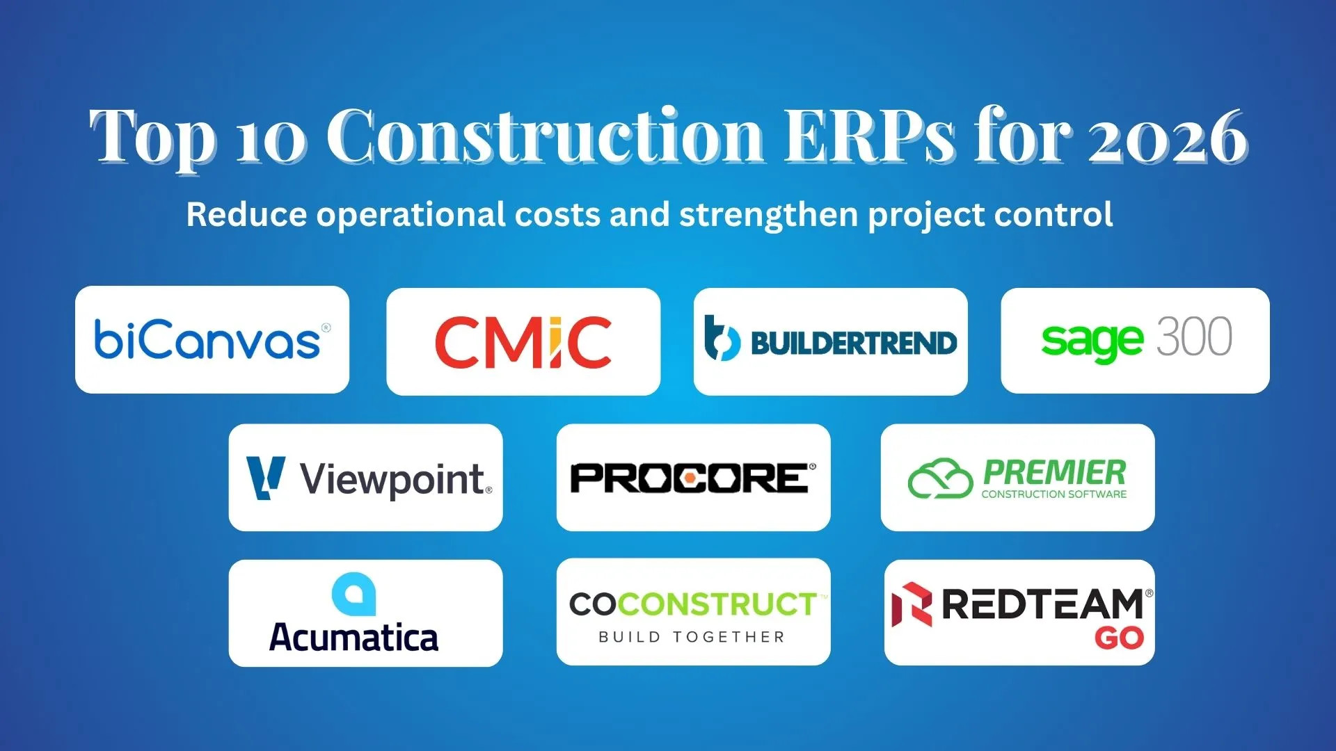 Top 10 Construction ERP Software Solutions to Streamline Your Projects in 2026
